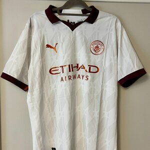 PUMA Men's Soccer Manchester City 23/24 Away Jersey Authentic